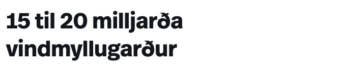 RÚV: Áform um 15 til 20 milljarða vindorkugarð