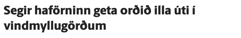 Vísir: Fuglavernd varar við áhrifum á haförn