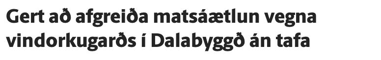 Vísir: Úrskurður um afgreiðslu matsáætlunar Hróðnýjarstaða